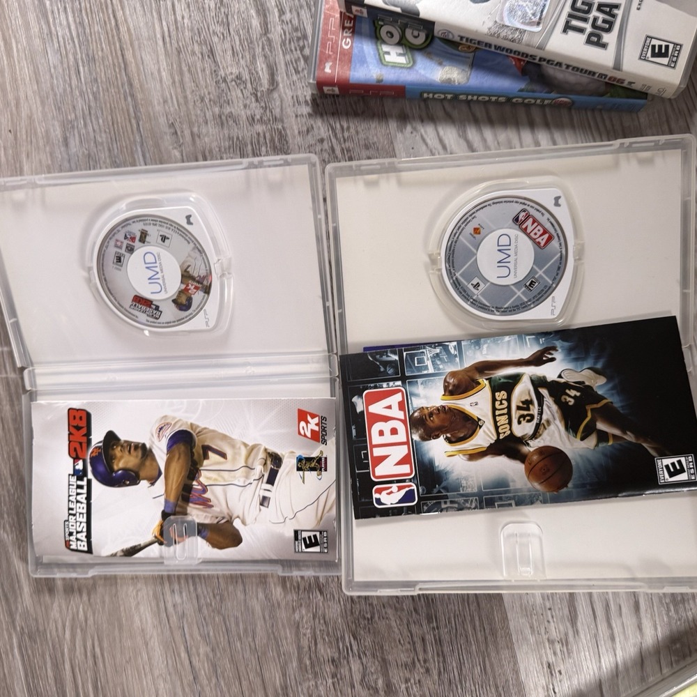 Lot of 4 PSP Games  Tiger‎ Woods PGA Tour Hot Shots Golf NBA MLB 2k8 - Picture 7 of 7